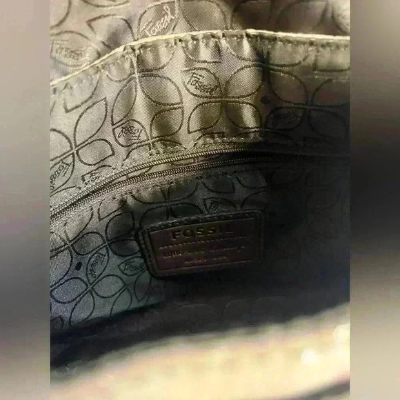 Fossil Long Live Vintage Metallic fabric hobo bag magnetic closure shoulder bag - Picture 12 of 13